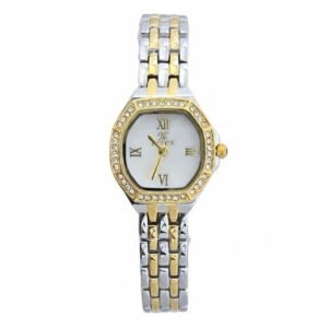 ساعه نسائيه ستيل باللونين الفضي والذهبي