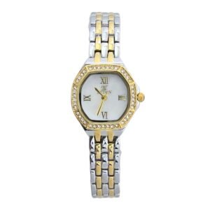 ساعه نسائيه ستيل باللونين الفضي والذهبي