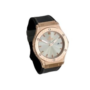 ساعه رجاليه جلد باللون الاسود