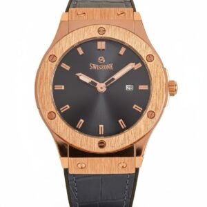 ساعه رجاليه جلد باللون الأزرق