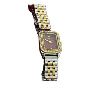 ساعه نسائيه ستيل باللون العنابي