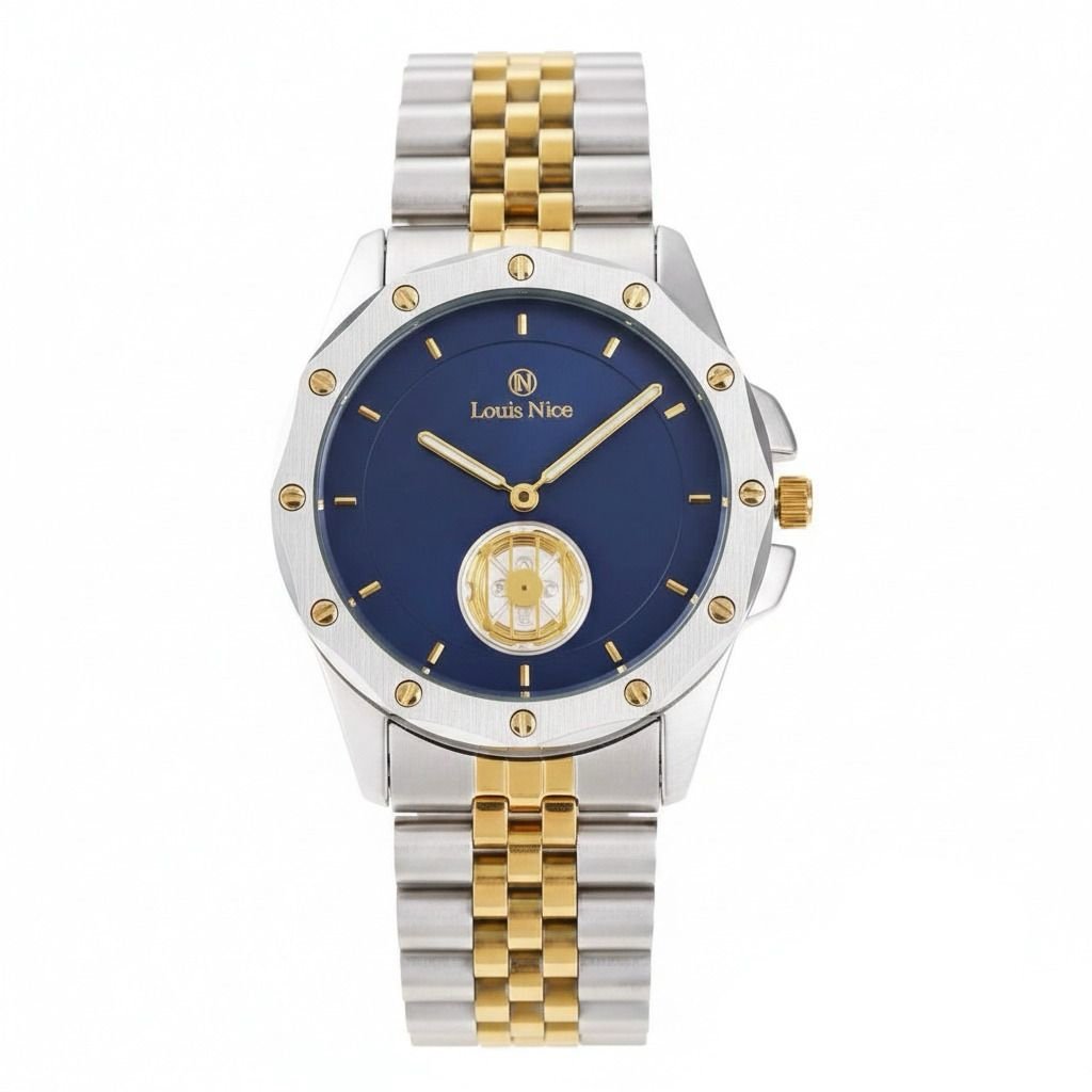 ساعه رجاليه ستيل باللون الأزرق