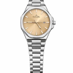 ساعه رجاليه ستيل باللون البني