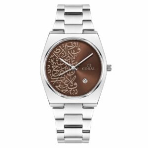 ساعه رجاليه ستيل باللون البني
